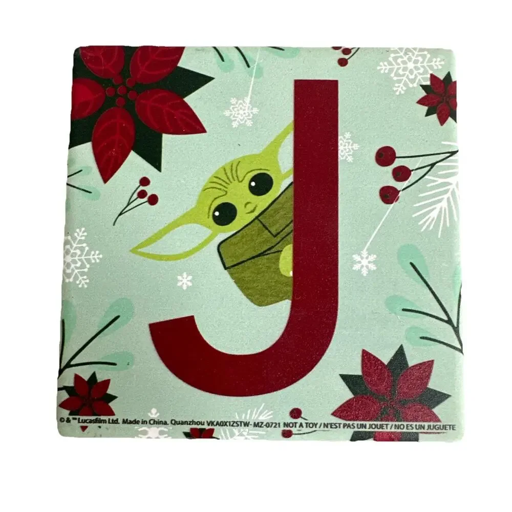 Disney Star Wars Baby Yoda JOY Ceramic Coasters Set Of 4 Christmas Lucas Films